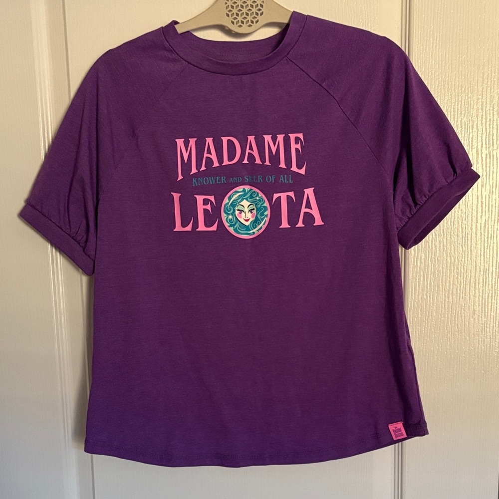 Disney Parks Haunted Mansion Purple Madame Leota Short Sleeve Crop Style Tee